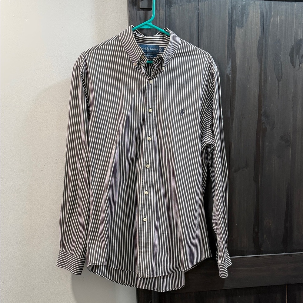 Ralph Lauren Black and White Striped Shirt